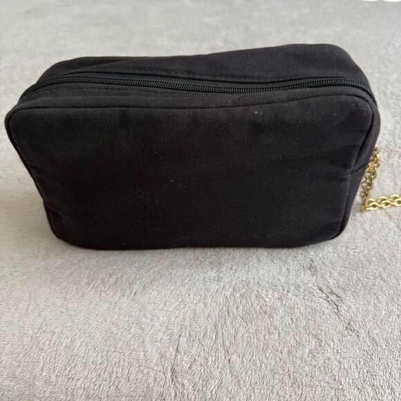 Yves Saint Laurent YSL parfums Black Canvas Logo Wristlet Clutch Bag - Picture 3 of 12